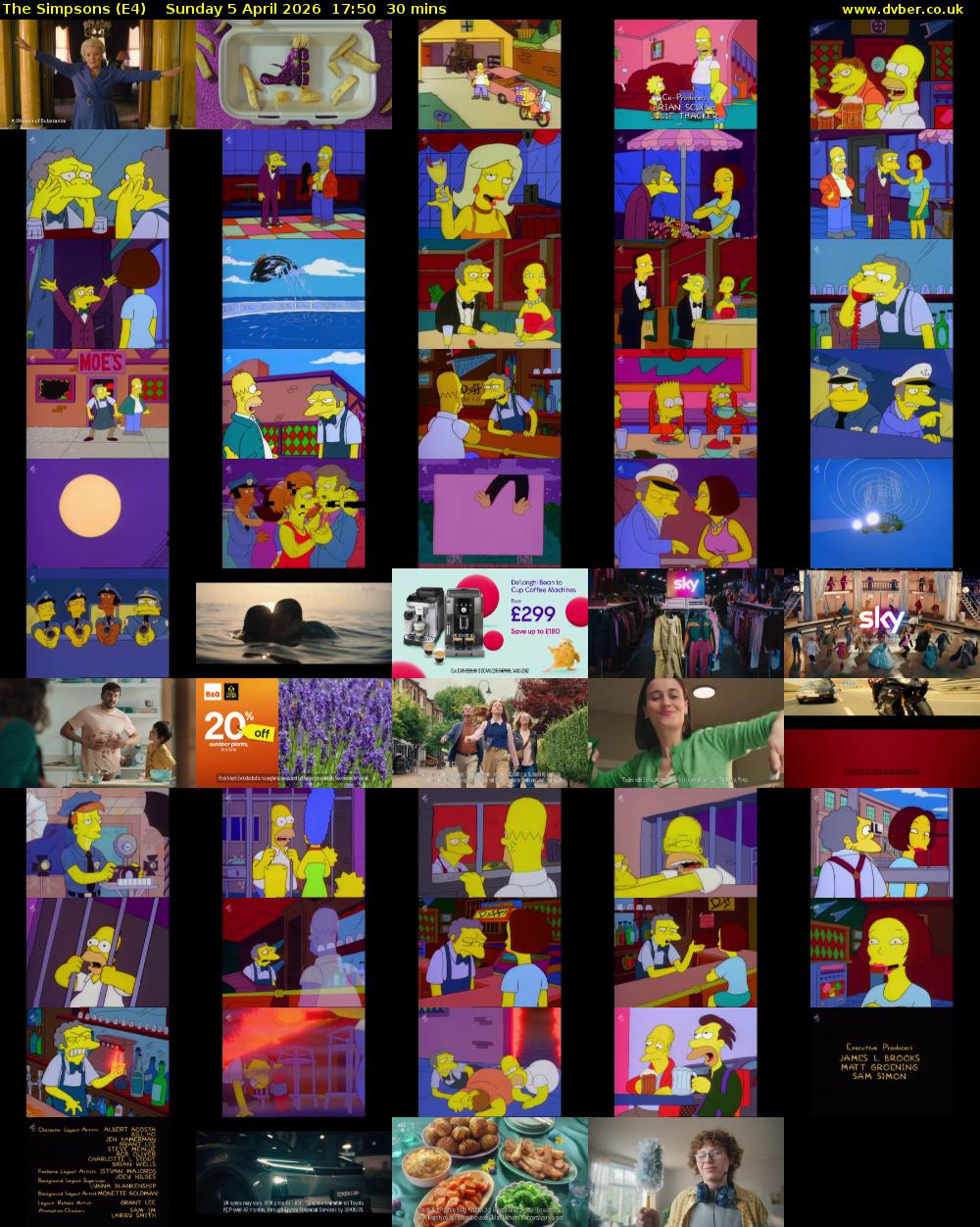 The Simpsons (E4) Sunday 5 April 2026 17:50 - 18:20
