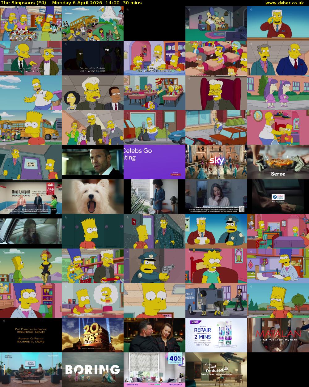The Simpsons (E4) Monday 6 April 2026 14:00 - 14:30