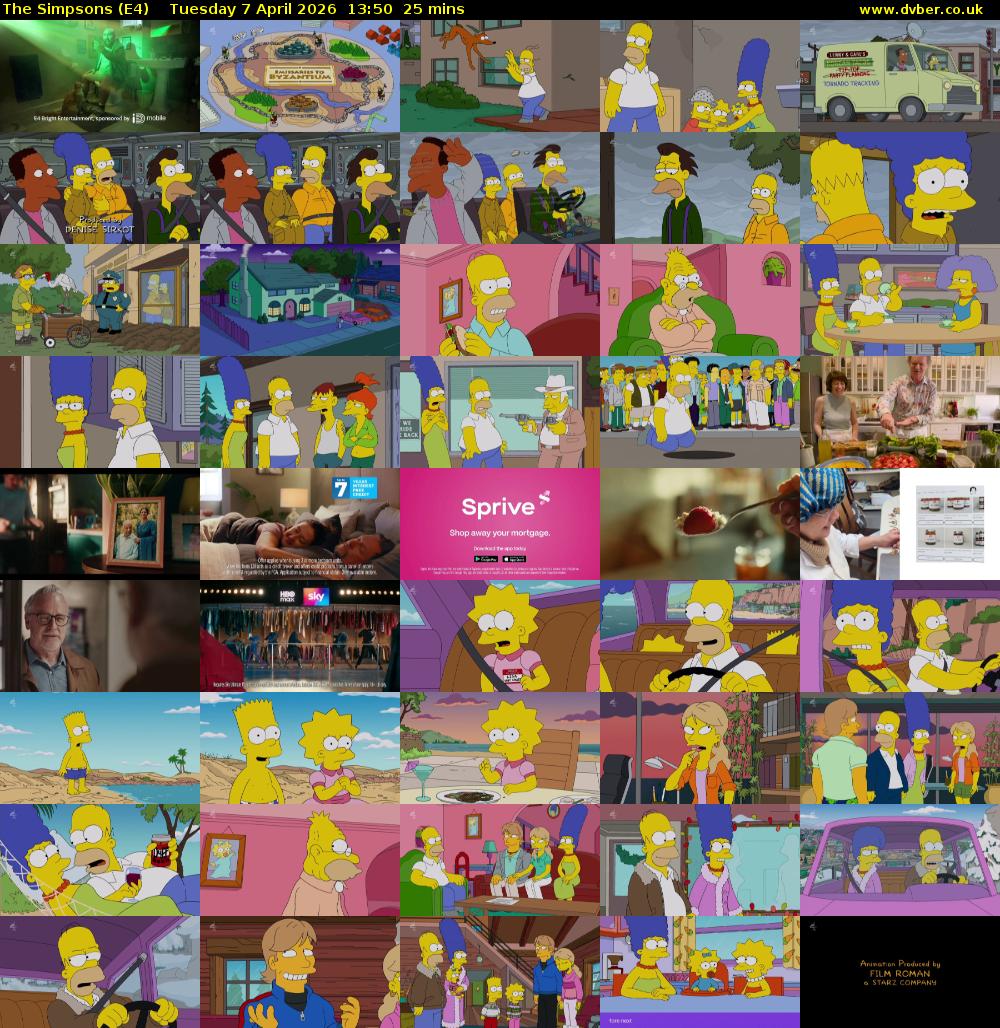 The Simpsons (E4) Tuesday 7 April 2026 13:50 - 14:15