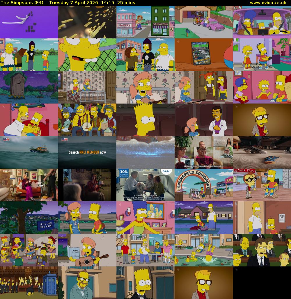 The Simpsons (E4) Tuesday 7 April 2026 14:15 - 14:40