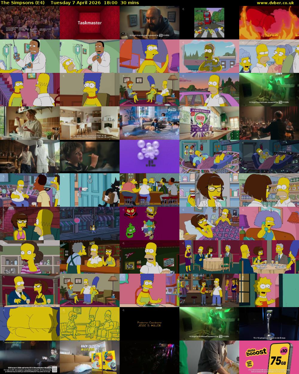 The Simpsons (E4) Tuesday 7 April 2026 18:00 - 18:30