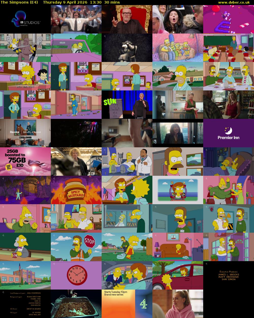 The Simpsons (E4) Thursday 9 April 2026 13:30 - 14:00