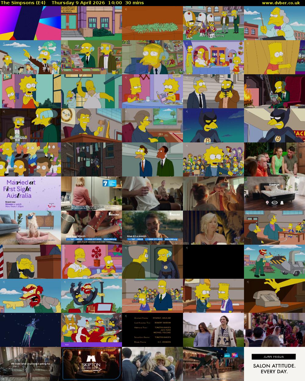 The Simpsons (E4) Thursday 9 April 2026 14:00 - 14:30