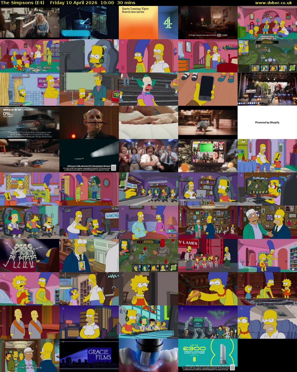 The Simpsons (E4) Friday 10 April 2026 10:00 - 10:30