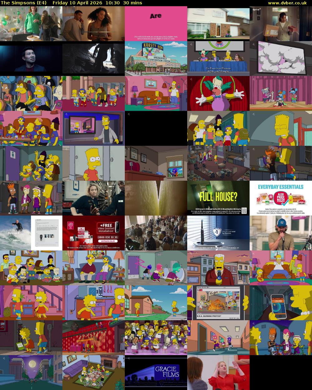 The Simpsons (E4) Friday 10 April 2026 10:30 - 11:00