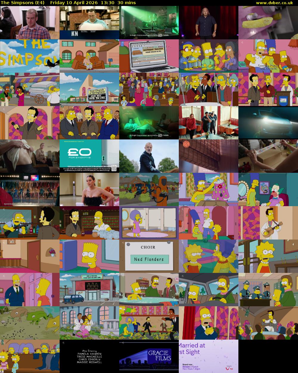 The Simpsons (E4) Friday 10 April 2026 13:30 - 14:00