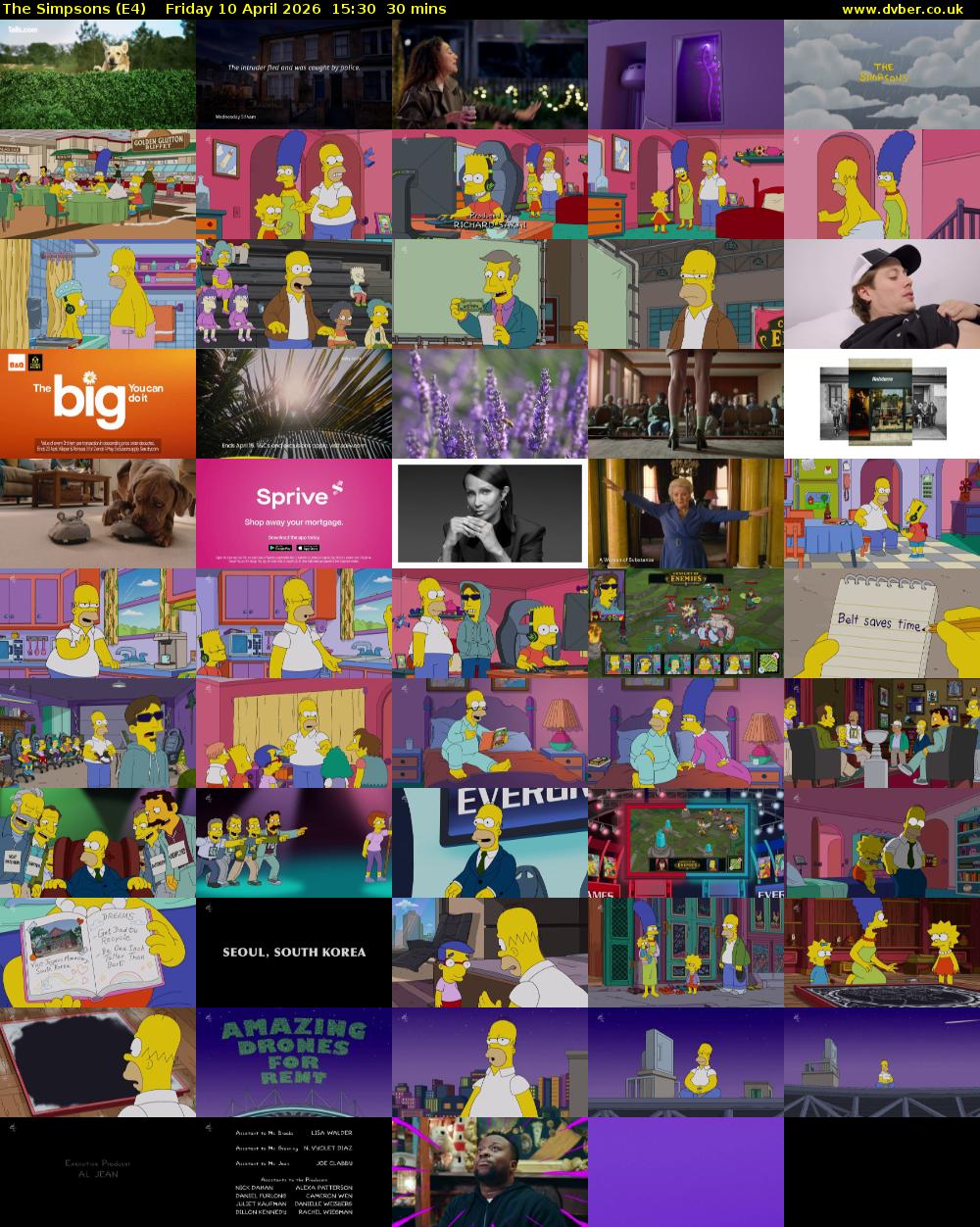 The Simpsons (E4) Friday 10 April 2026 15:30 - 16:00
