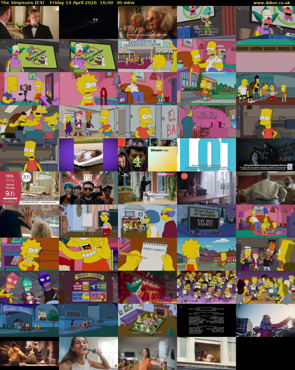 The Simpsons (E4) Friday 10 April 2026 16:00 - 16:30
