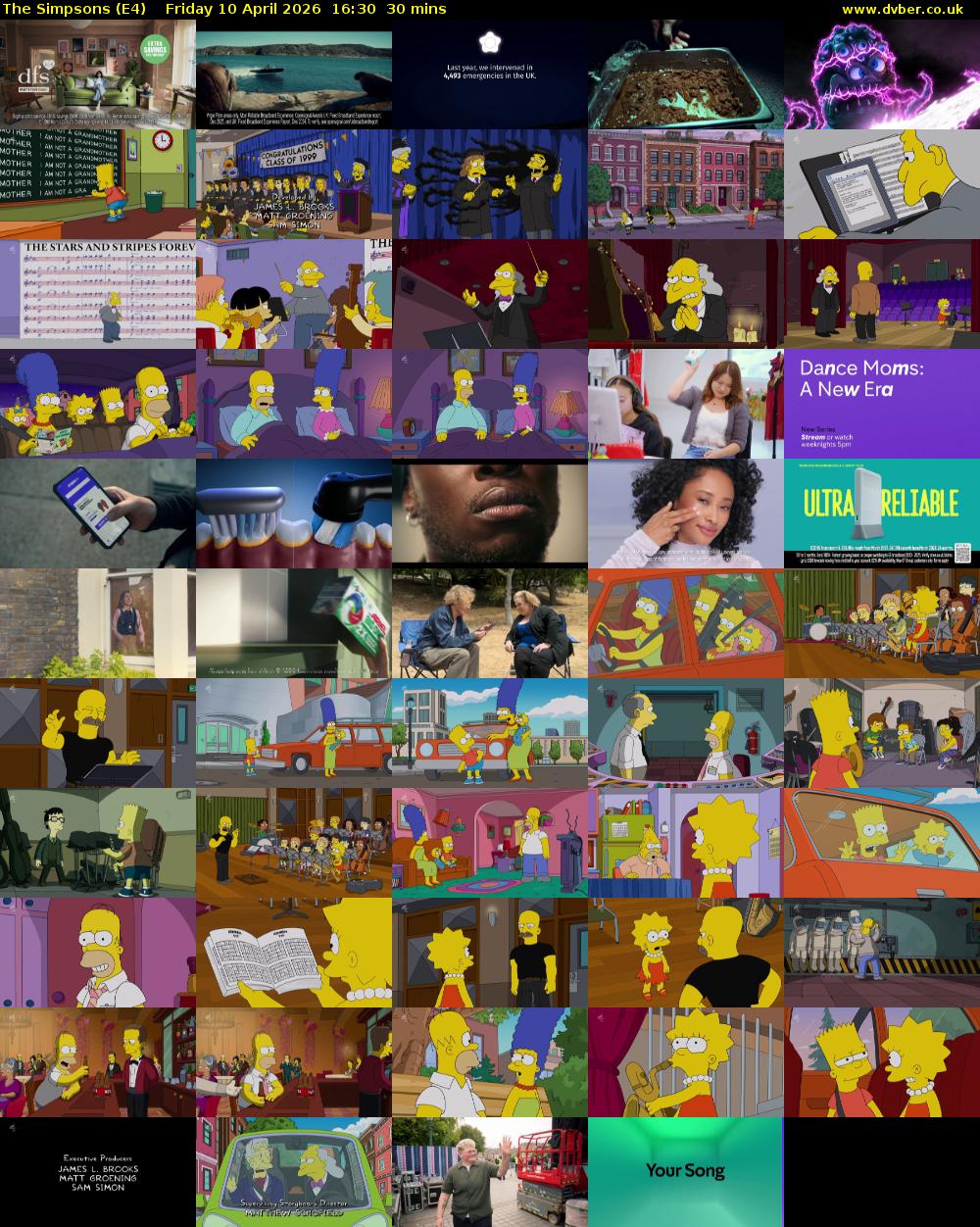 The Simpsons (E4) Friday 10 April 2026 16:30 - 17:00