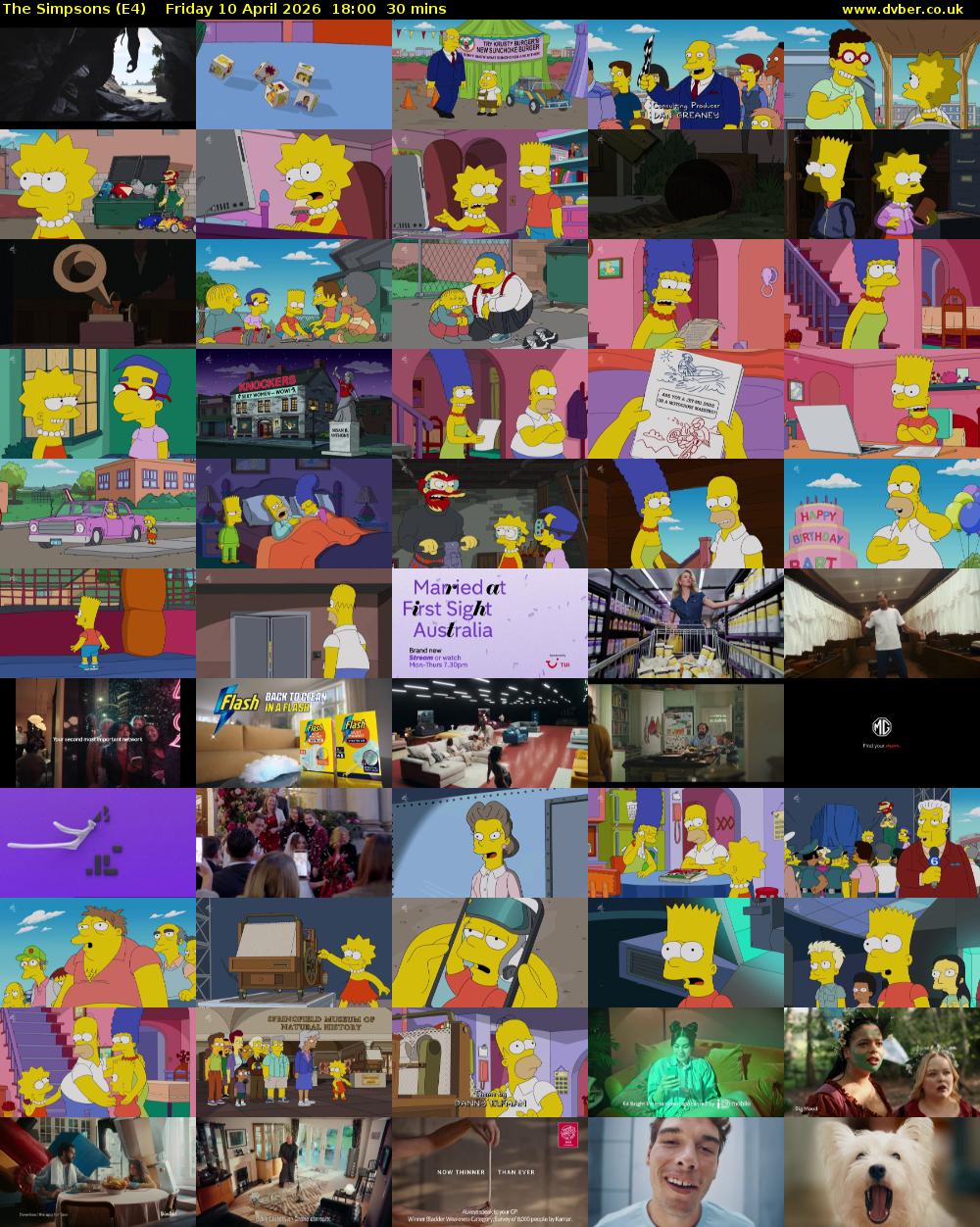 The Simpsons (E4) Friday 10 April 2026 18:00 - 18:30