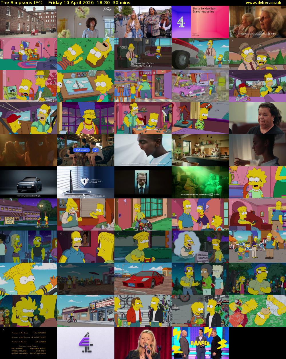 The Simpsons (E4) Friday 10 April 2026 18:30 - 19:00