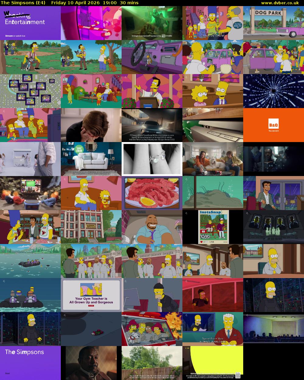 The Simpsons (E4) Friday 10 April 2026 19:00 - 19:30
