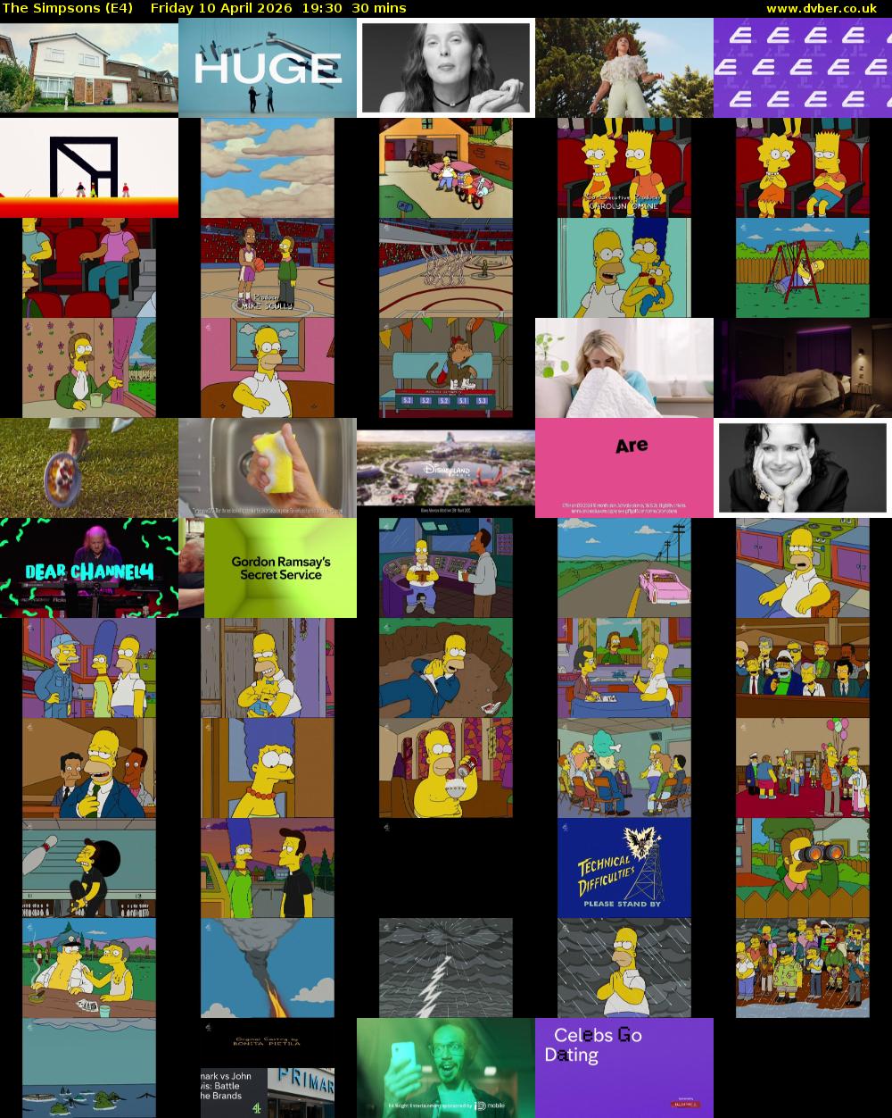 The Simpsons (E4) Friday 10 April 2026 19:30 - 20:00