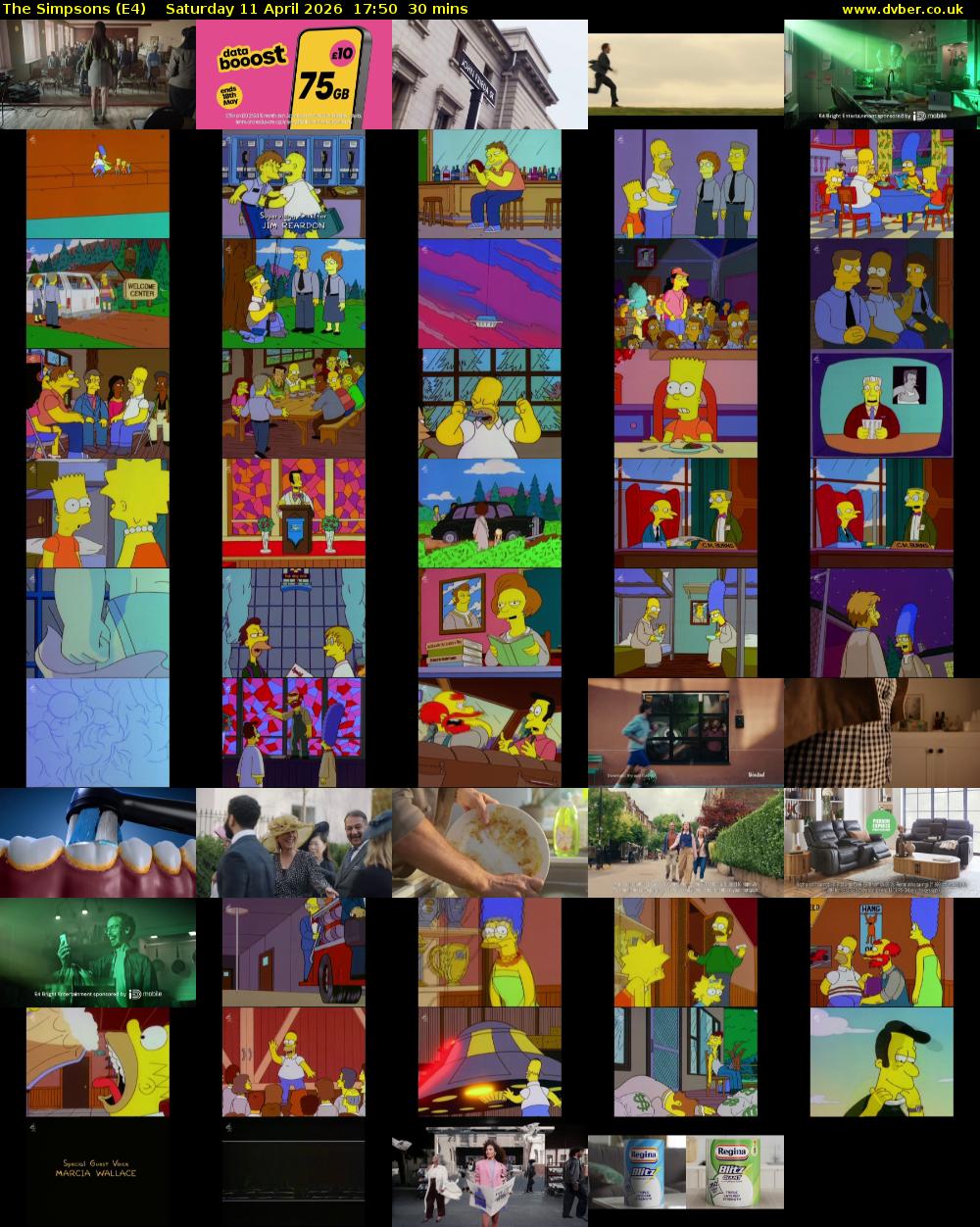 The Simpsons (E4) Saturday 11 April 2026 17:50 - 18:20