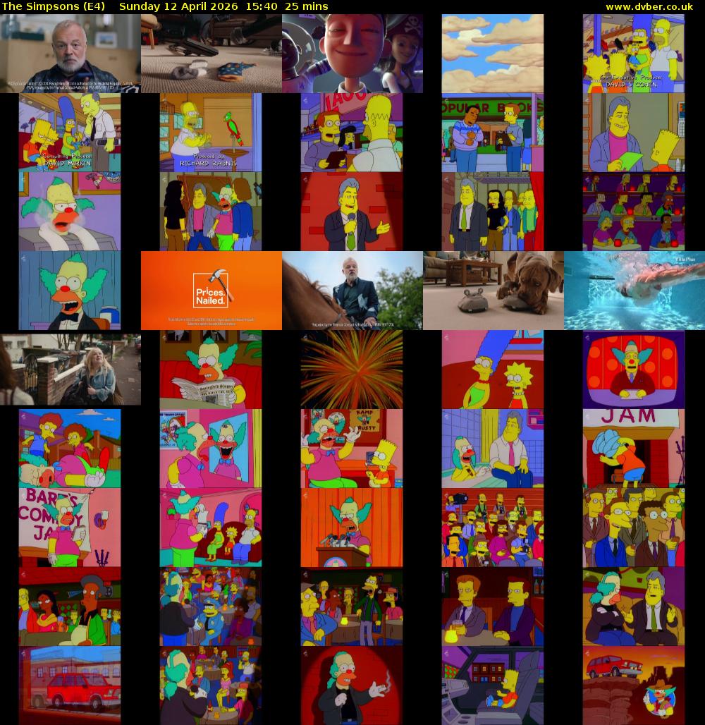 The Simpsons (E4) Sunday 12 April 2026 15:40 - 16:05