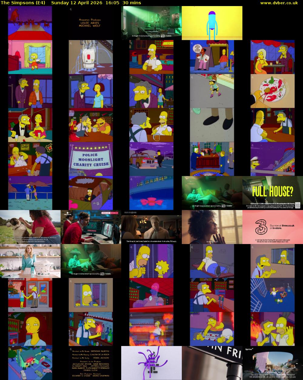 The Simpsons (E4) Sunday 12 April 2026 16:05 - 16:35