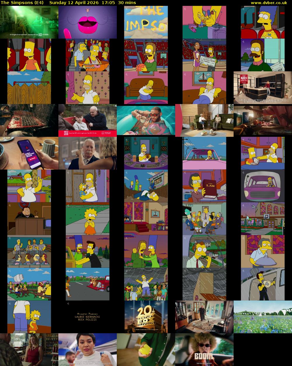 The Simpsons (E4) Sunday 12 April 2026 17:05 - 17:35