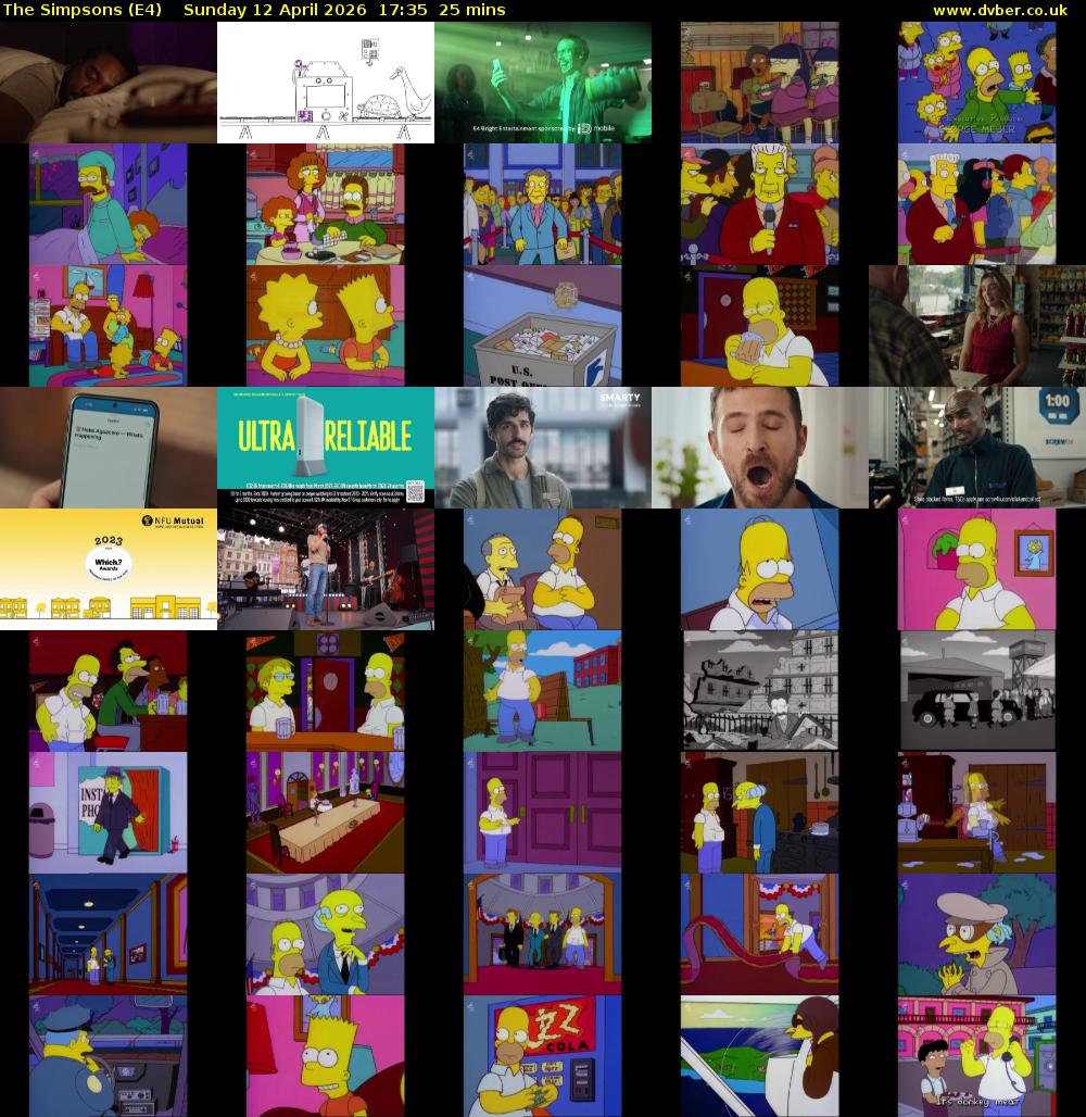 The Simpsons (E4) Sunday 12 April 2026 17:35 - 18:00