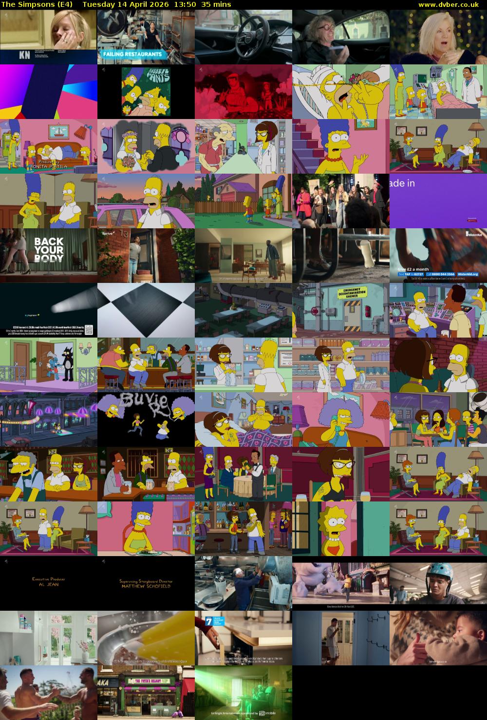 The Simpsons (E4) Tuesday 14 April 2026 13:50 - 14:25