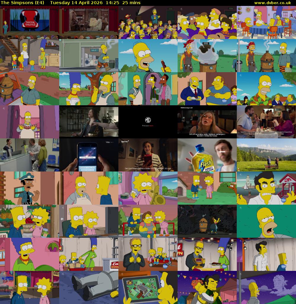 The Simpsons (E4) Tuesday 14 April 2026 14:25 - 14:50