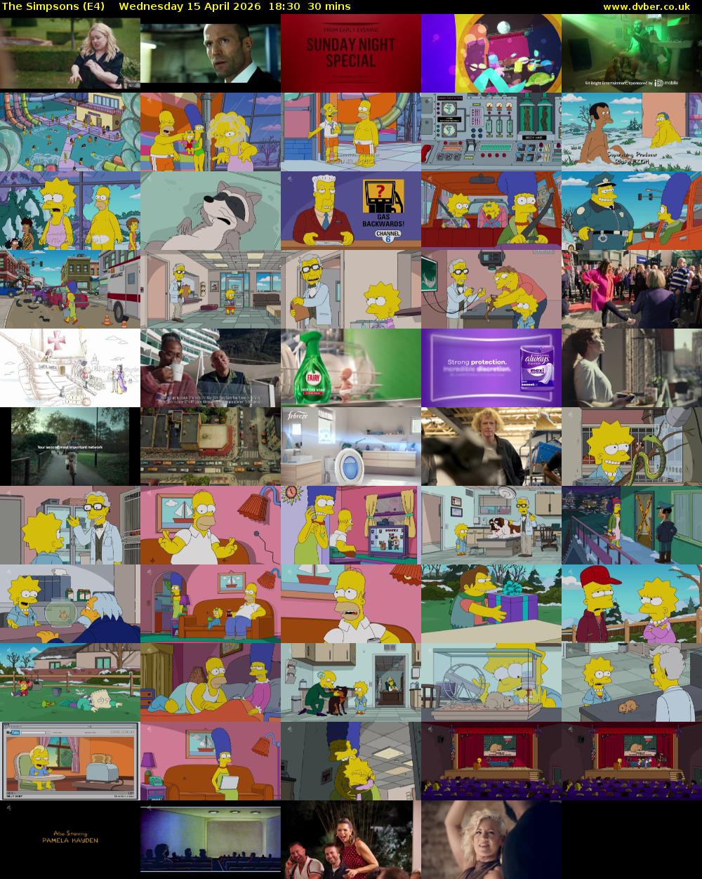 The Simpsons (E4) Wednesday 15 April 2026 18:30 - 19:00