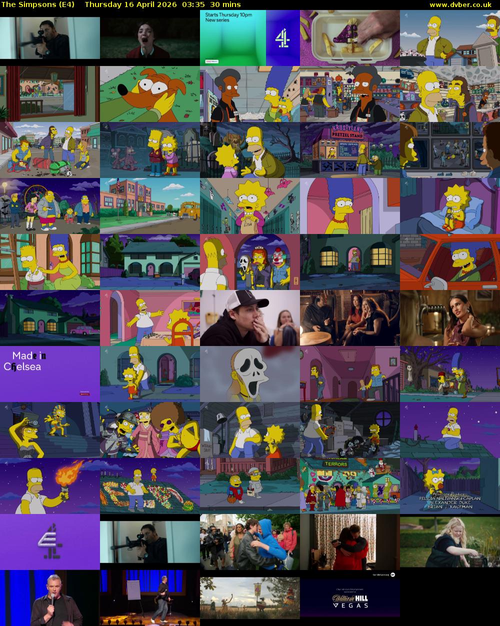 The Simpsons (E4) Thursday 16 April 2026 03:35 - 04:05