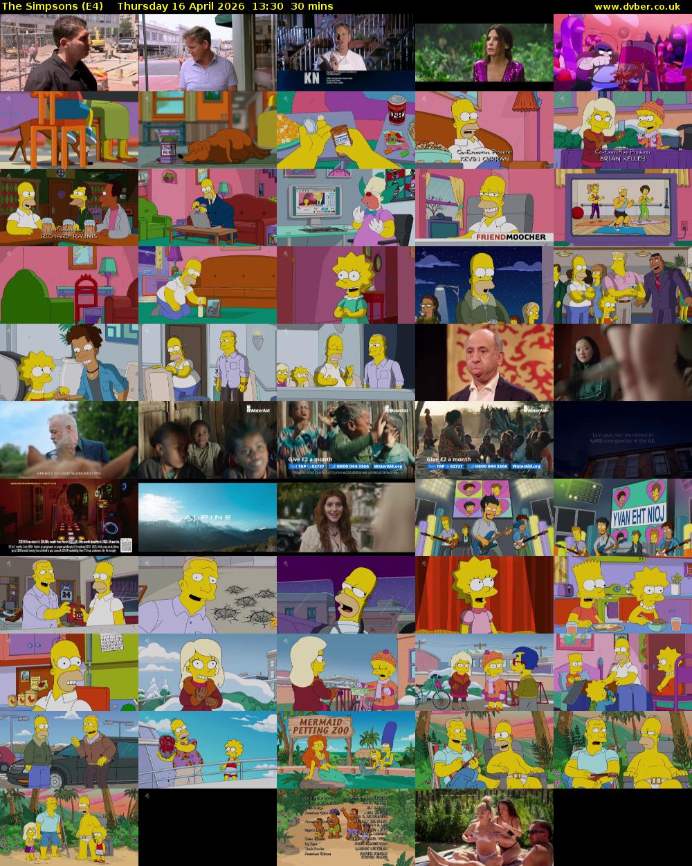 The Simpsons (E4) Thursday 16 April 2026 13:30 - 14:00