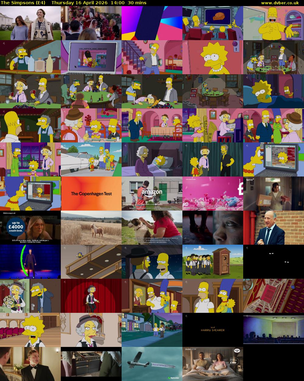 The Simpsons (E4) Thursday 16 April 2026 14:00 - 14:30