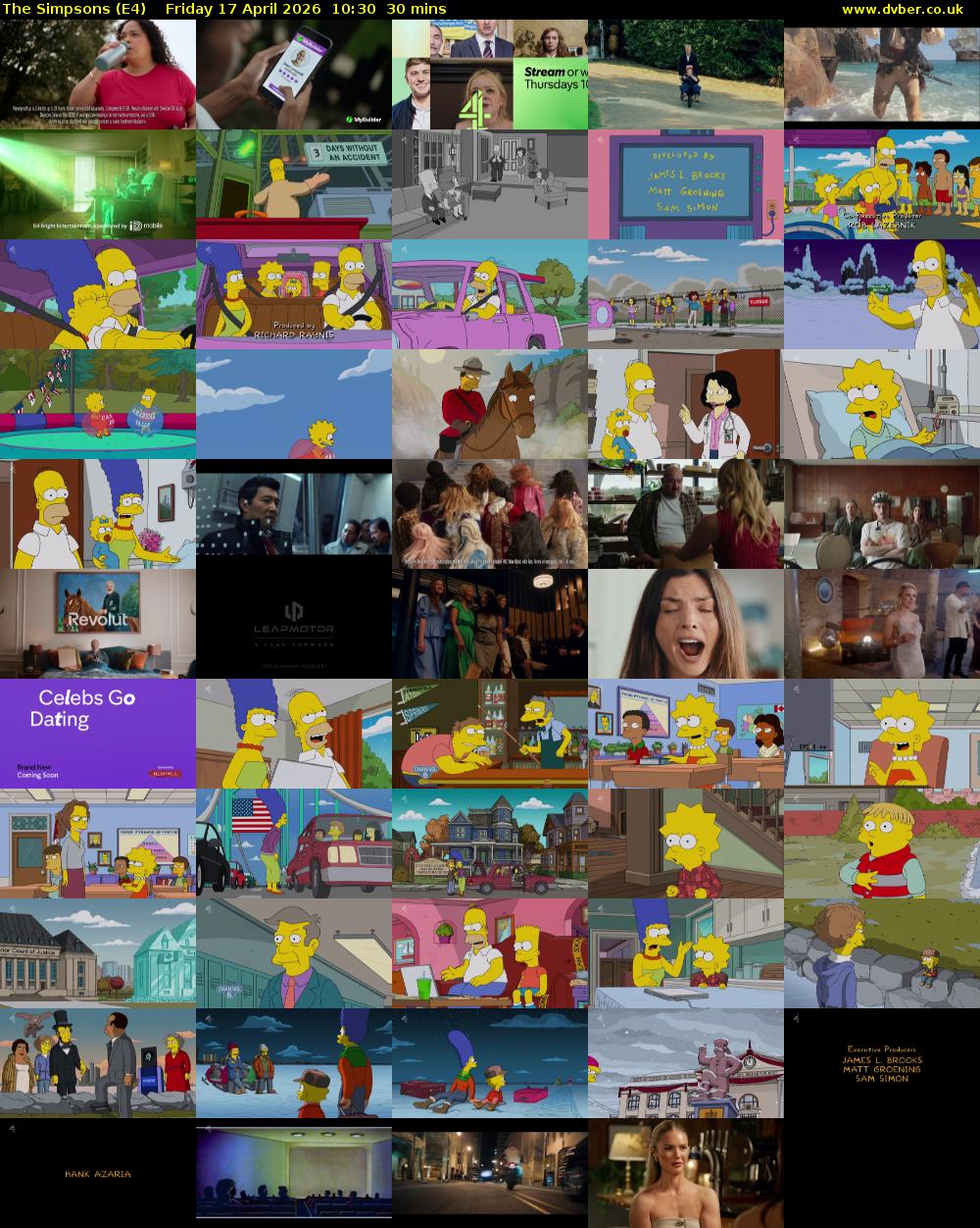 The Simpsons (E4) Friday 17 April 2026 10:30 - 11:00