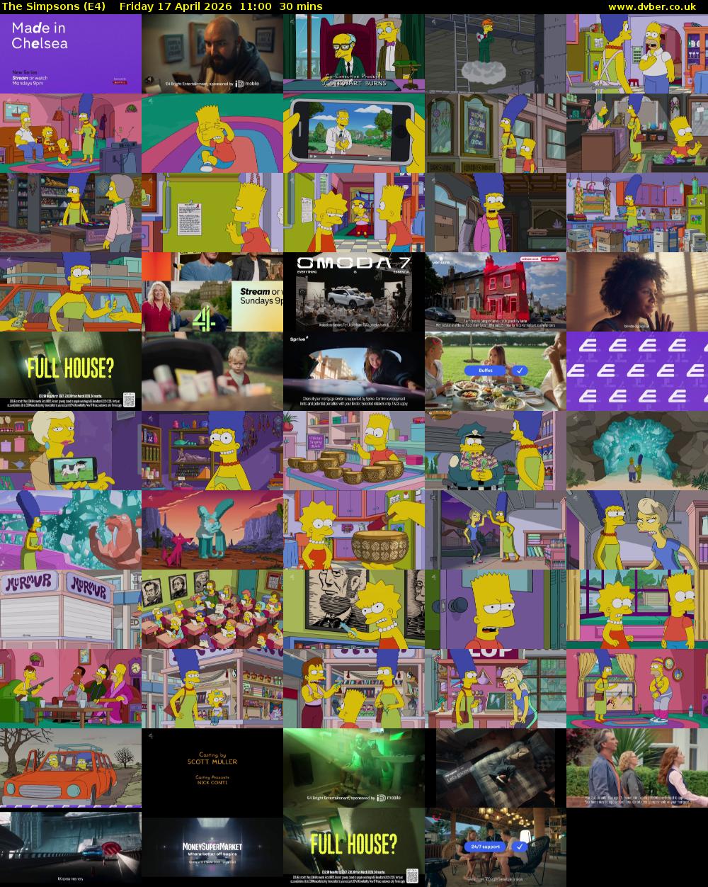 The Simpsons (E4) Friday 17 April 2026 11:00 - 11:30