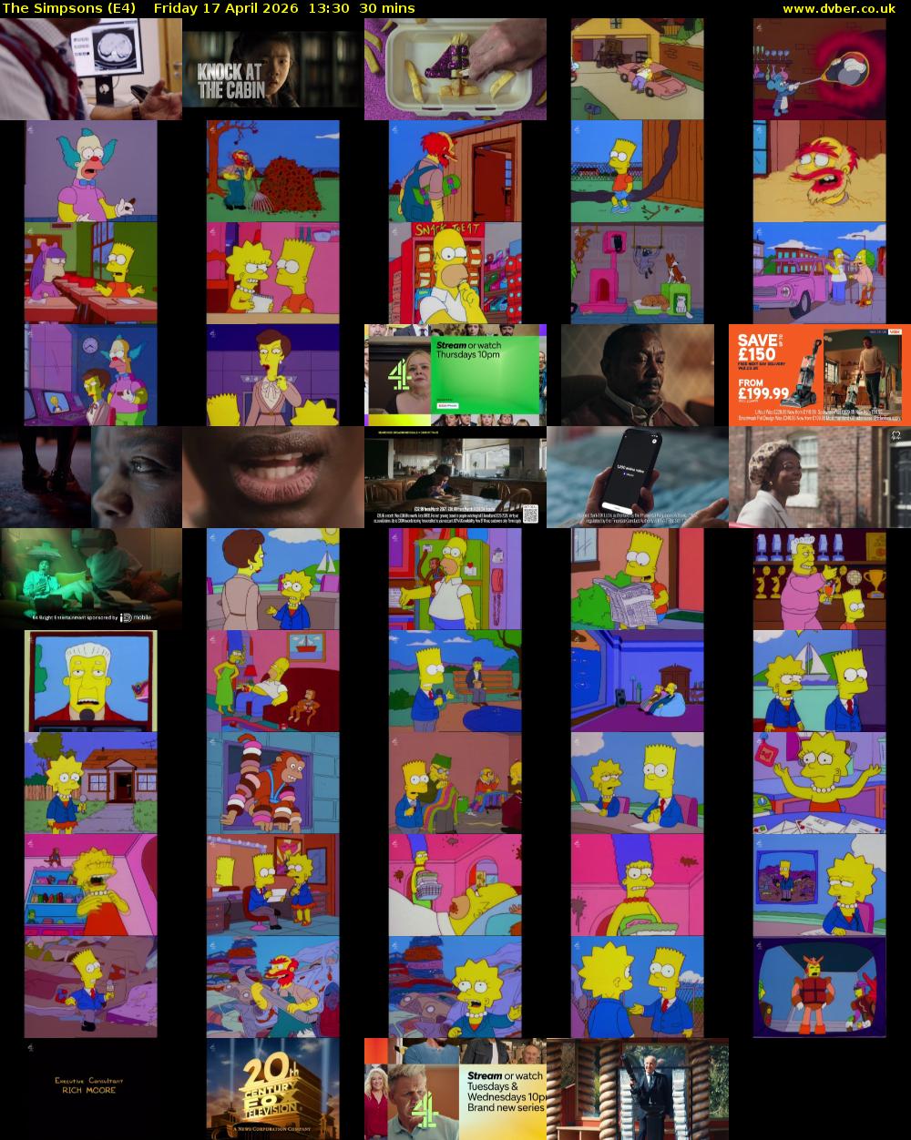 The Simpsons (E4) Friday 17 April 2026 13:30 - 14:00