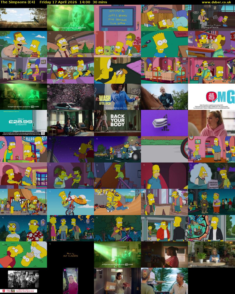 The Simpsons (E4) Friday 17 April 2026 14:00 - 14:30