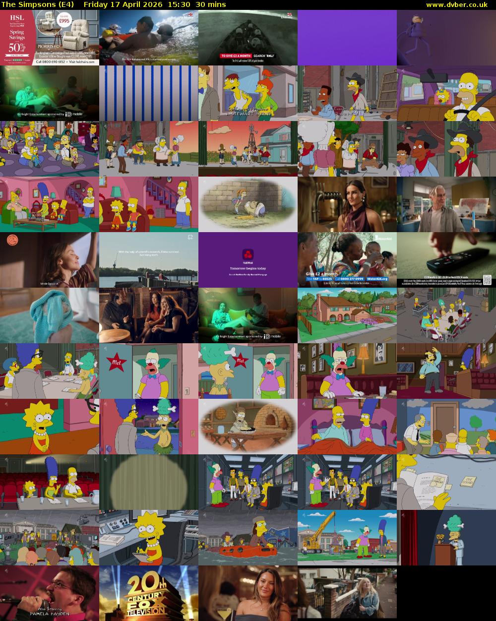 The Simpsons (E4) Friday 17 April 2026 15:30 - 16:00