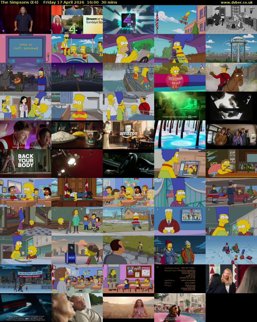 The Simpsons (E4) Friday 17 April 2026 16:00 - 16:30