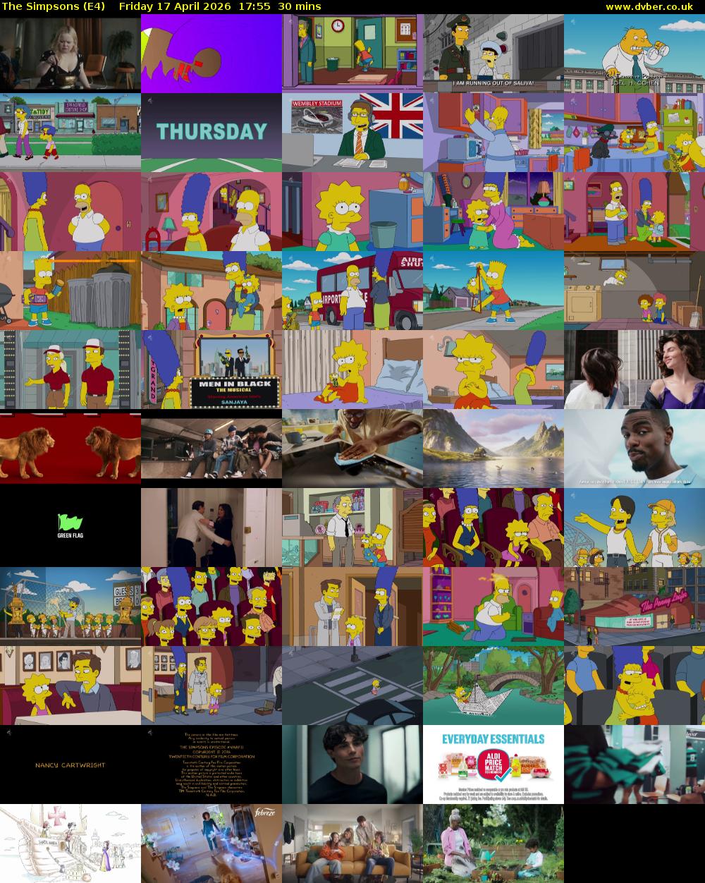 The Simpsons (E4) Friday 17 April 2026 17:55 - 18:25