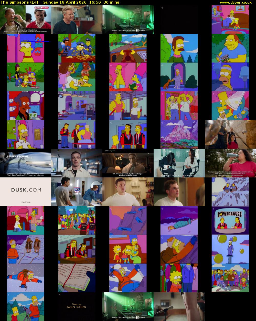 The Simpsons (E4) Sunday 19 April 2026 16:50 - 17:20