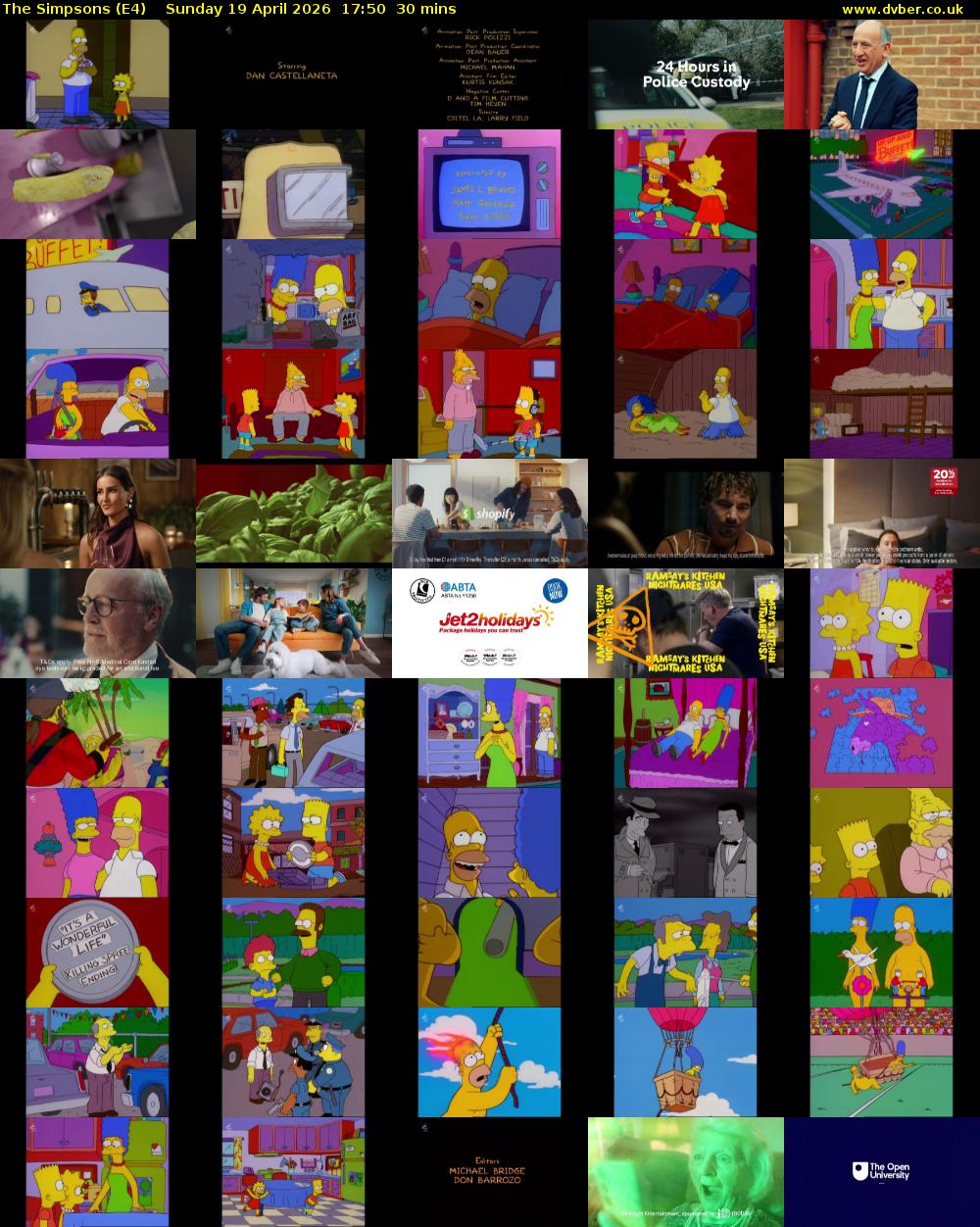 The Simpsons (E4) Sunday 19 April 2026 17:50 - 18:20
