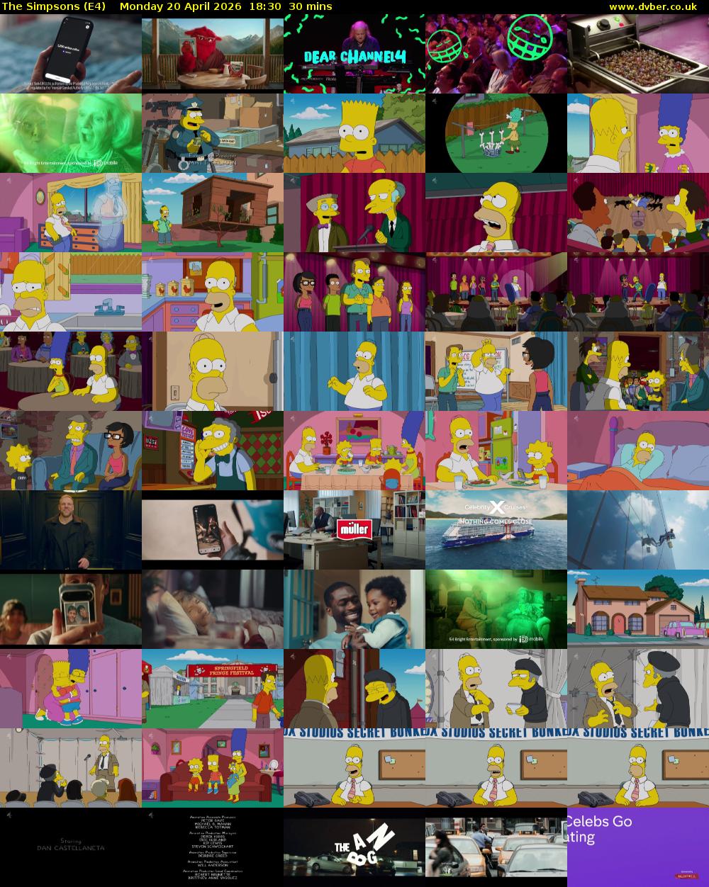 The Simpsons (E4) Monday 20 April 2026 18:30 - 19:00