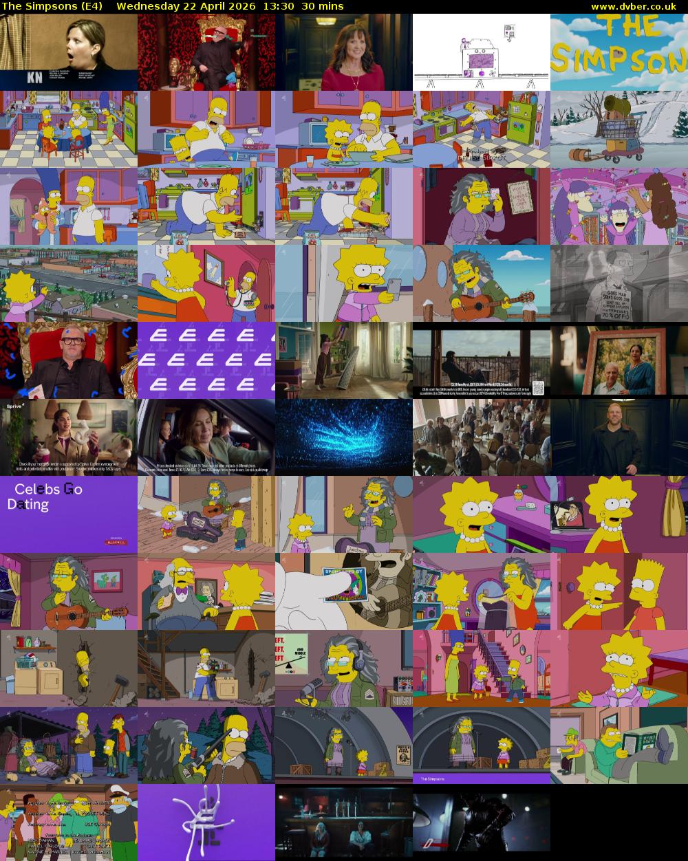 The Simpsons (E4) Wednesday 22 April 2026 13:30 - 14:00