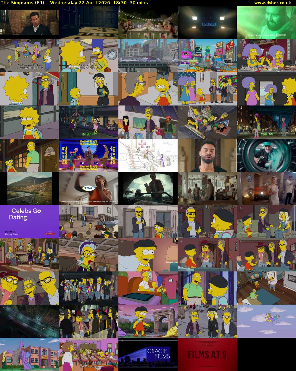 The Simpsons (E4) Wednesday 22 April 2026 18:30 - 19:00