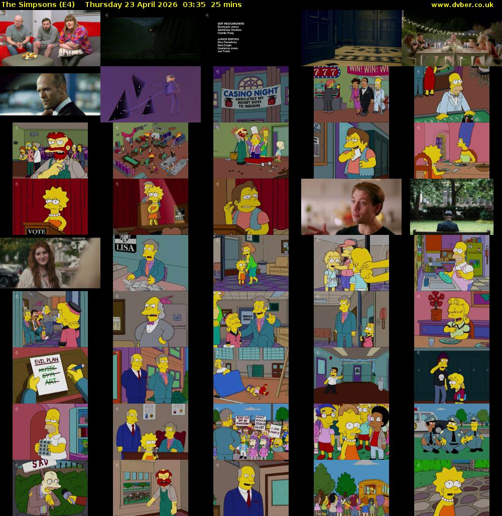 The Simpsons (E4) Thursday 23 April 2026 03:35 - 04:00