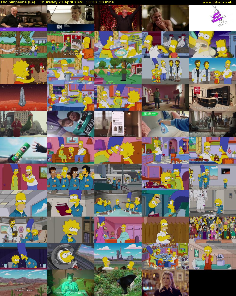 The Simpsons (E4) Thursday 23 April 2026 13:30 - 14:00