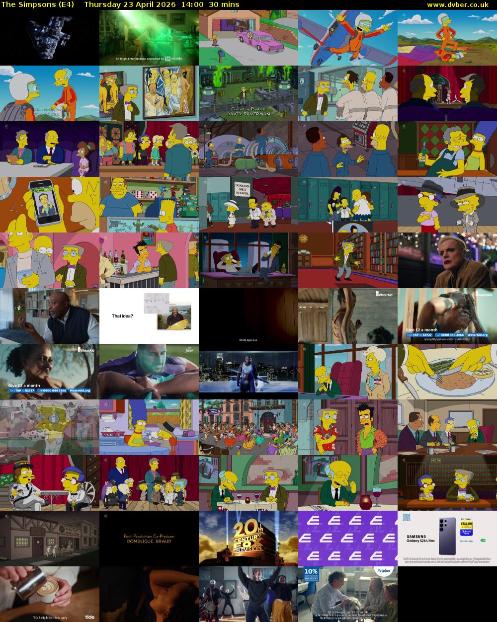 The Simpsons (E4) Thursday 23 April 2026 14:00 - 14:30