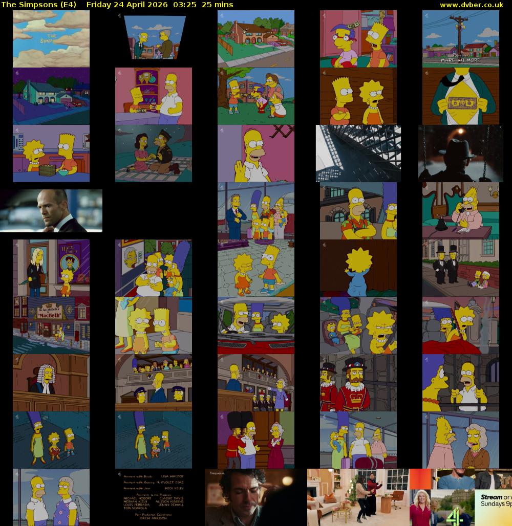 The Simpsons (E4) Friday 24 April 2026 03:25 - 03:50