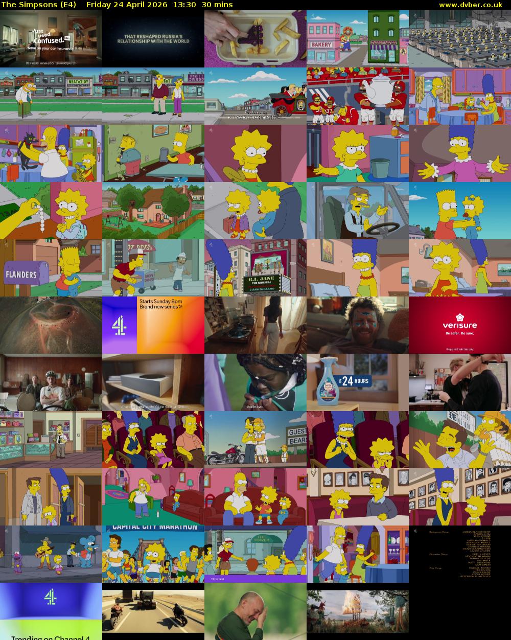 The Simpsons (E4) Friday 24 April 2026 13:30 - 14:00