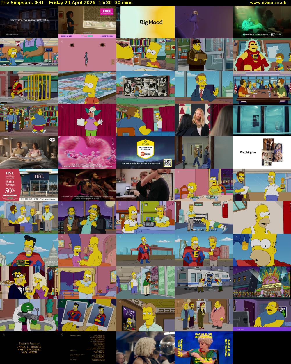 The Simpsons (E4) Friday 24 April 2026 15:30 - 16:00