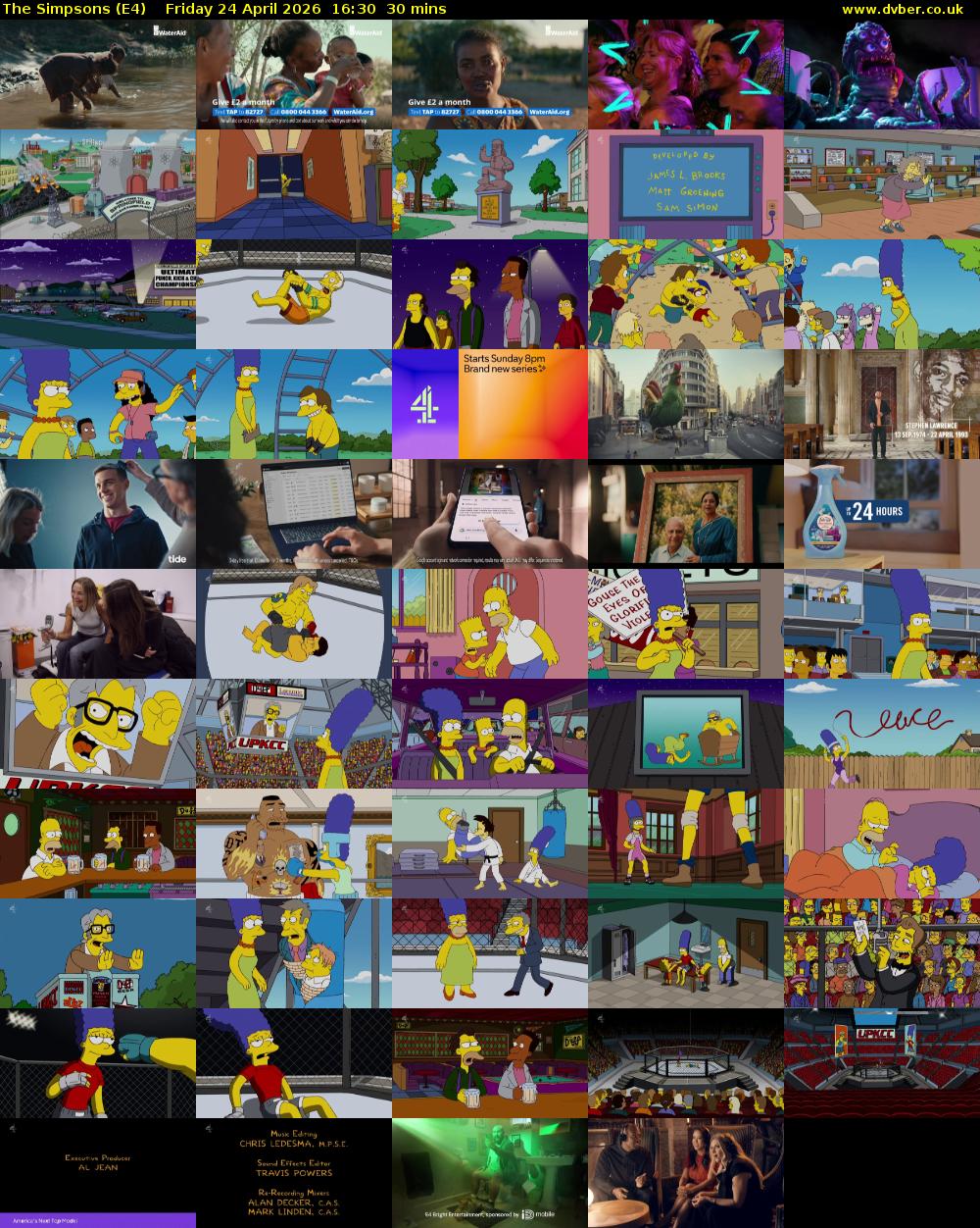The Simpsons (E4) Friday 24 April 2026 16:30 - 17:00