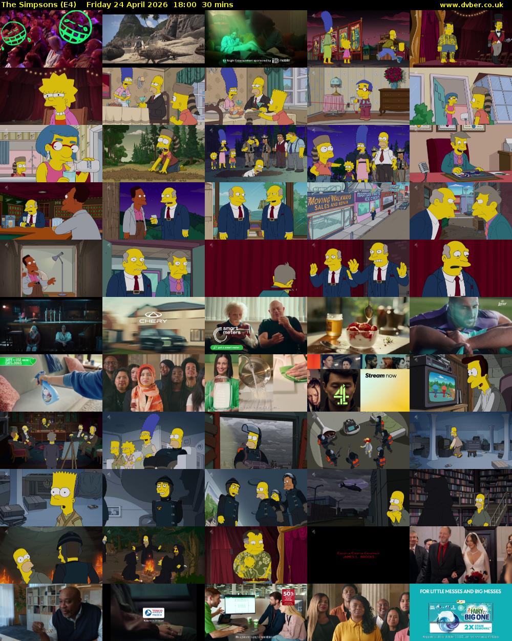 The Simpsons (E4) Friday 24 April 2026 18:00 - 18:30