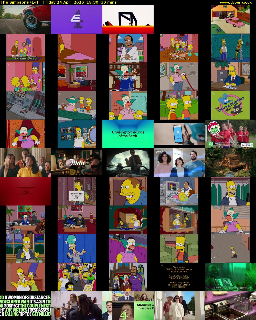 The Simpsons (E4) Friday 24 April 2026 19:30 - 20:00