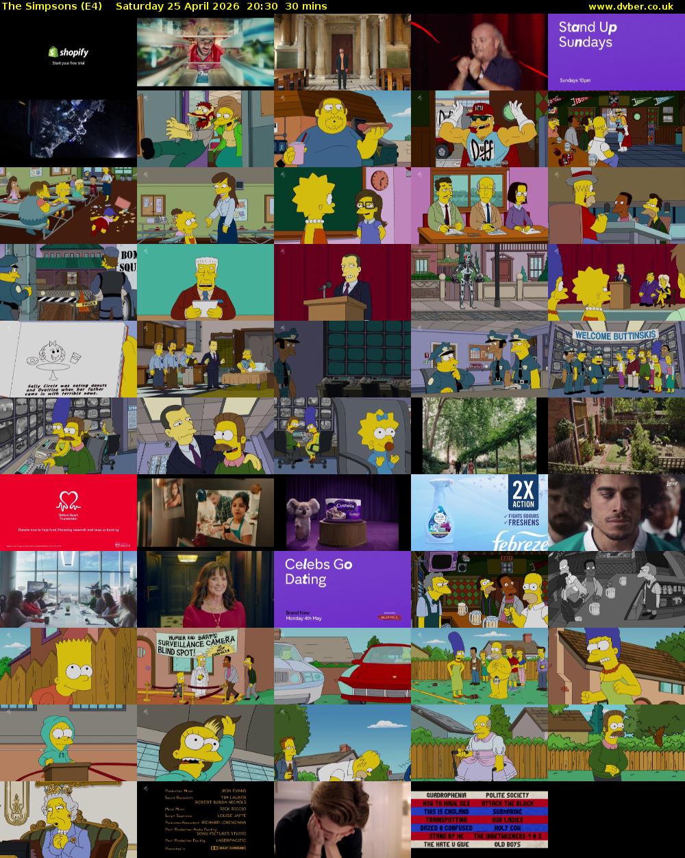 The Simpsons (E4) Saturday 25 April 2026 20:30 - 21:00